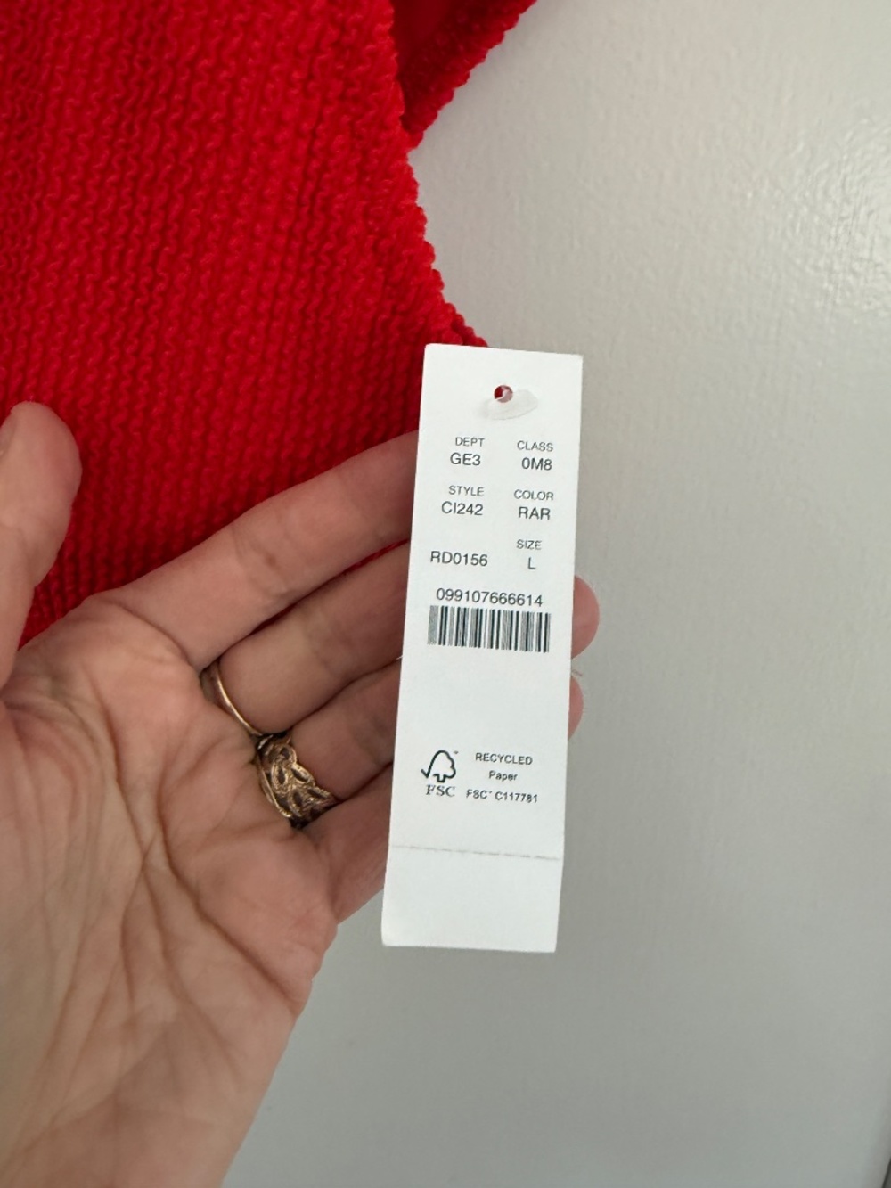 J.Crew Hallie Scrunchie Red Bikini Top and Bottom Brand NWT Size L - Picture 5 of 8